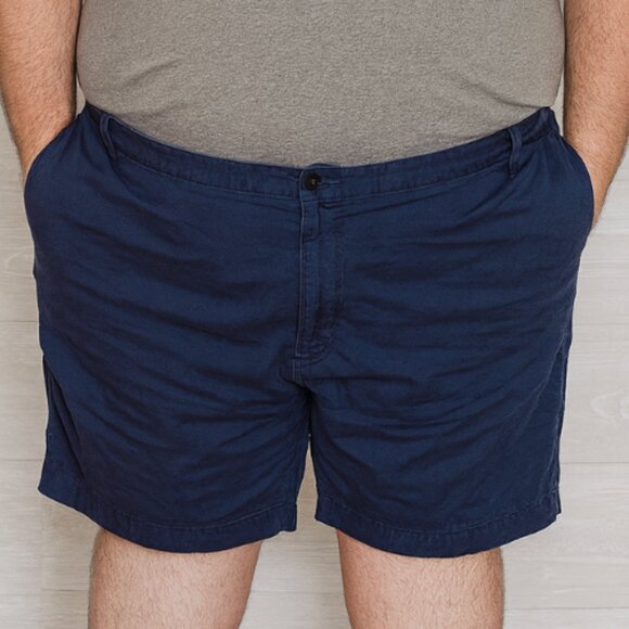 Polo Ralph Lauren Men's 46 Big Blue Flat Front Classic Fit Chino Shorts - Picture 1 of 6